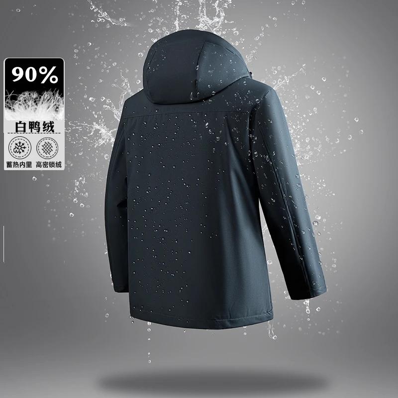 90% duvet de canard blanc hommes imperméable coupe-vent chaud doudoune 2025 veste d'hiver décontract