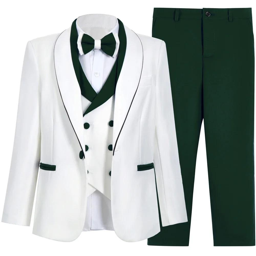 Livraison Rapide – Nouveaux Costumes Verts pour Enfants, 4 Pièces, Tenue de Fête/Banquet, Ensemble C