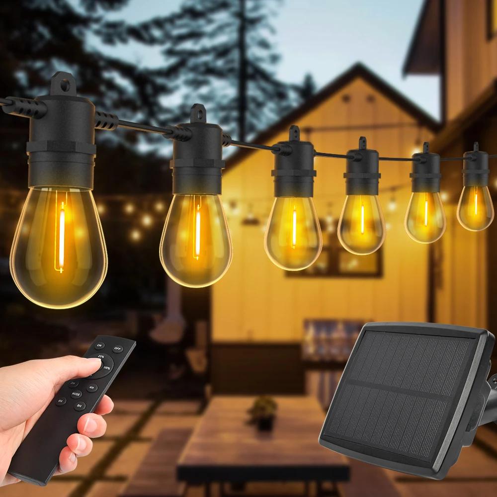 Guirxiété lumineuse solaire à LED, S14, E12, incassable, jardin, décoration d'arrière-cour de mariag