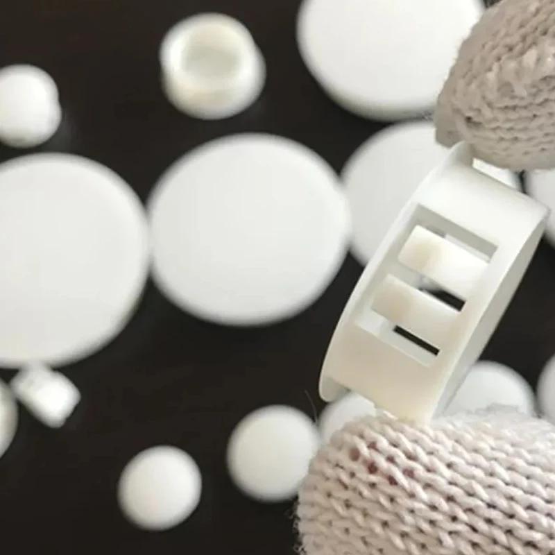 Couvercle de bouchon rond en Nylon blanc à trou encliquetable, couvercle de câble mural de bureau, t