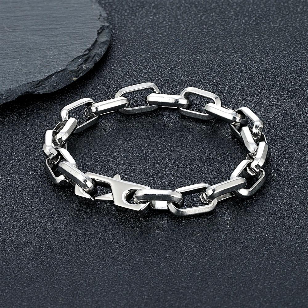 Breloque Simple Cuba O-chaîne Bracelet hommes femmes mode Dubai lien Punk Hip Hop acier inoxydable C