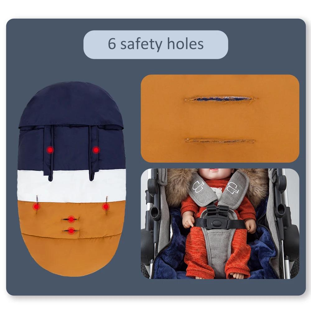 Chancelière de Poussette d'Hiver pour Bébé de 0 à 24 Mois, Sac Enveloppant, Patchwork Bleu Marine, C