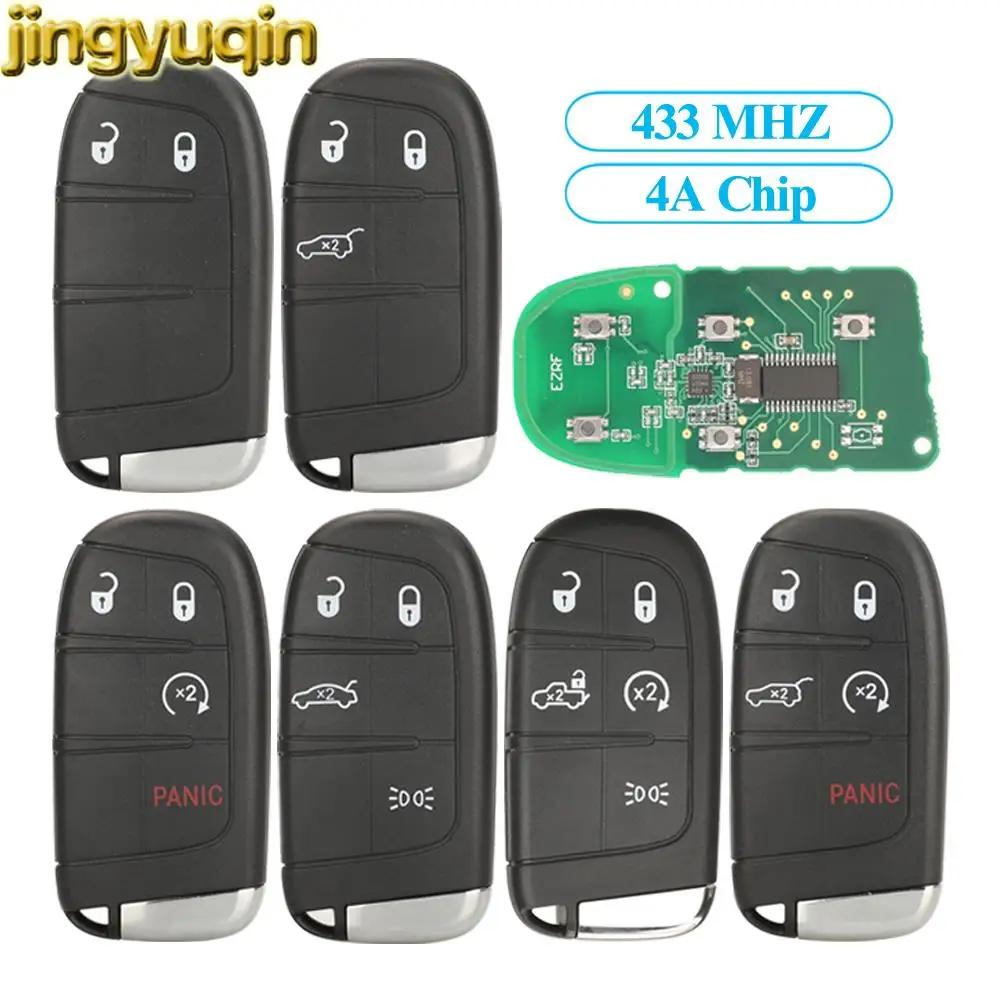 Jingyuqin-Clé télécommande intelligente sans clé, puce 4A, 433MHz, porte-clés pour Fiat 500, 500L, 5