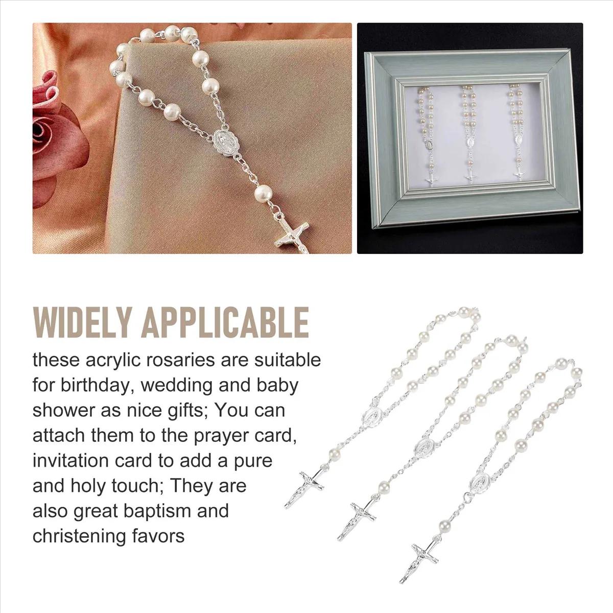 Chapelet de baptême en fausses perles, 30 pièces, pour communion
