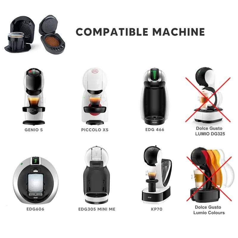 Adaptateur ICafilas pour Machine Dolce Gusto PICCOLO XS/Genio S, capsule réutilisable, rechargeable,