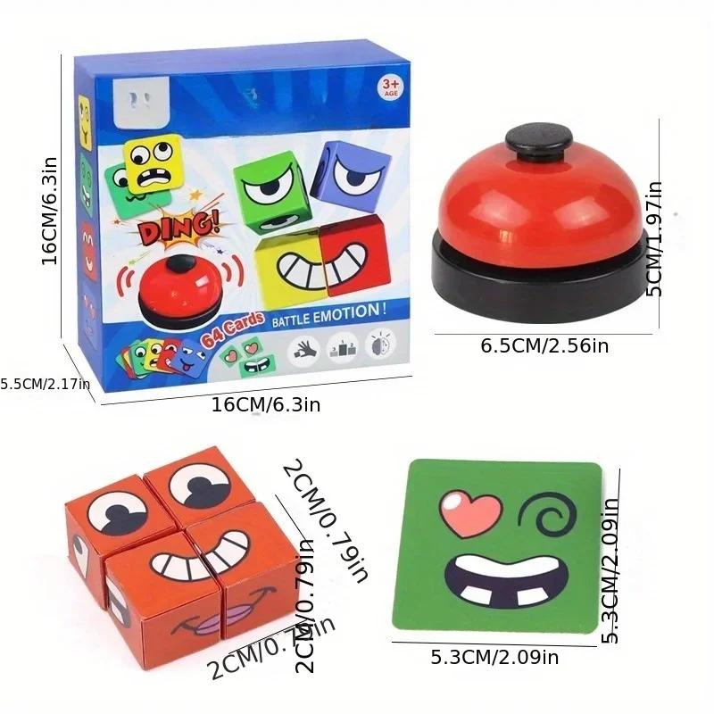 Jeu de Cube de changement de visage pour enfants, Puzzle d'expression Montessori, blocs de construct