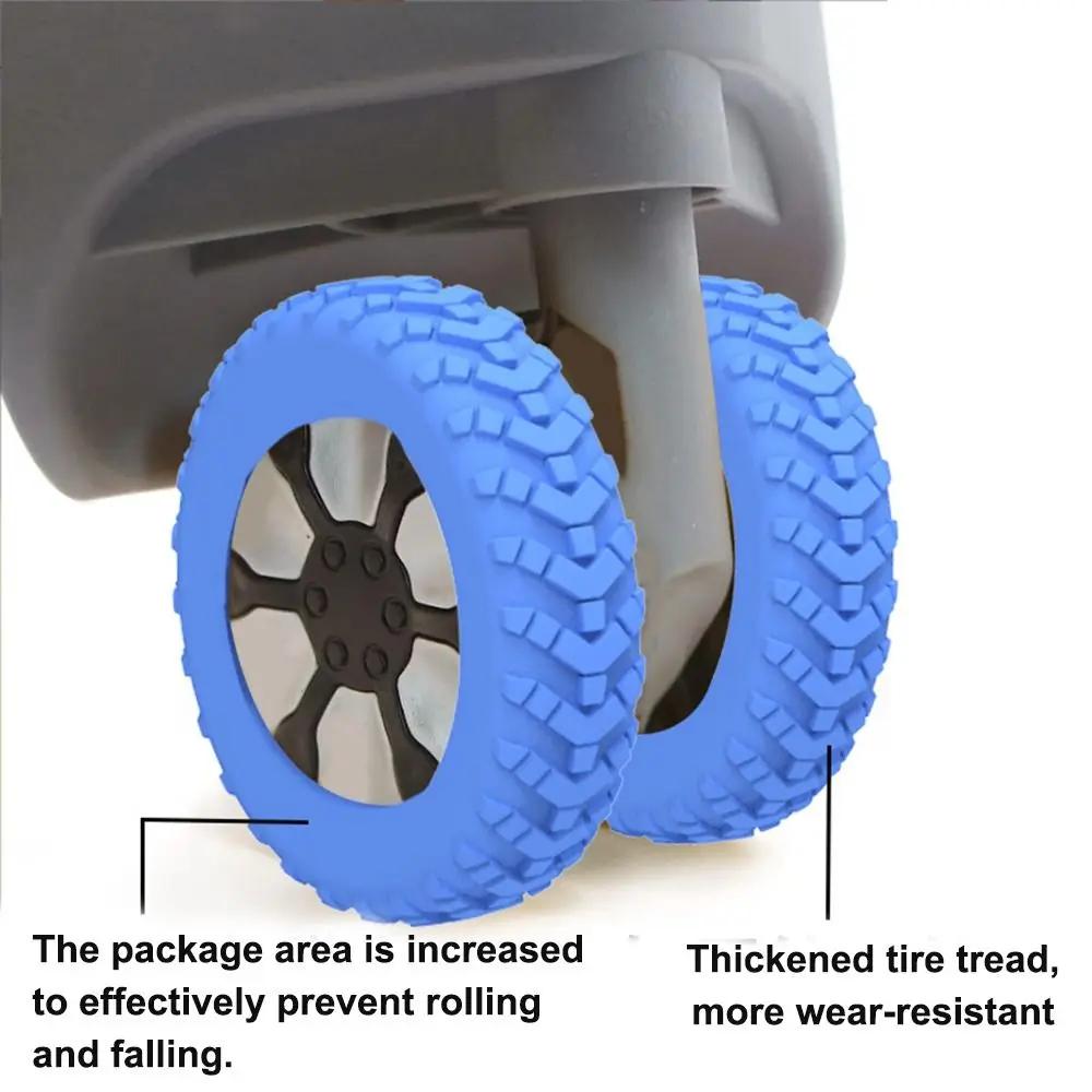 8 pièces/ensemble Silicone bagages de voyage roulettes chaussures avec son silencieux réduire l'usur