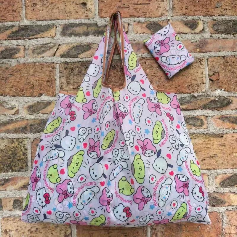 Nouveau sac de courses pliable portable Hello Kitty, grand sac écologique, grand sac à provisions, s