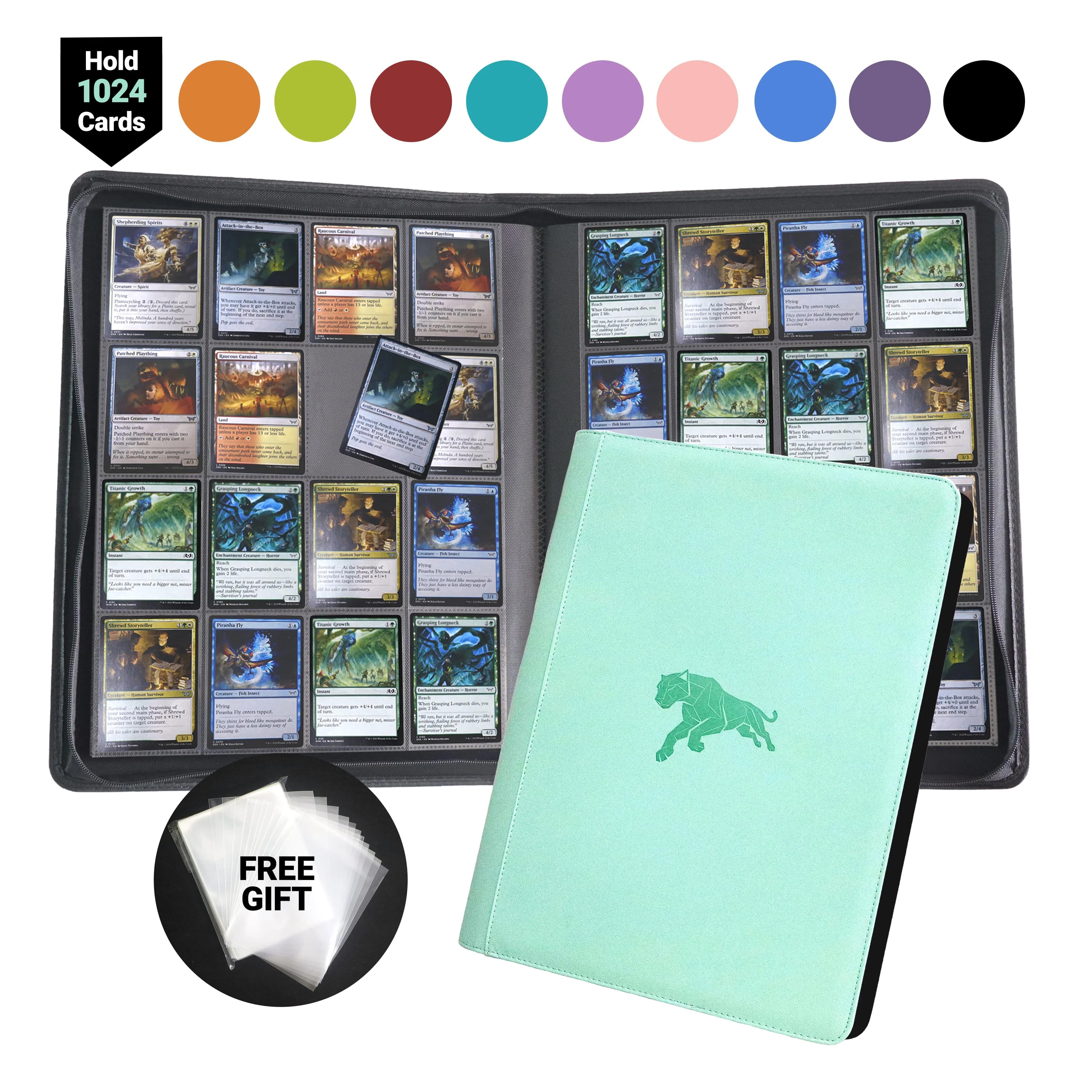 Classeur de cartes à 16 pochettes, capacité de 1024 cartes, album de cartes à collectionner haut de 