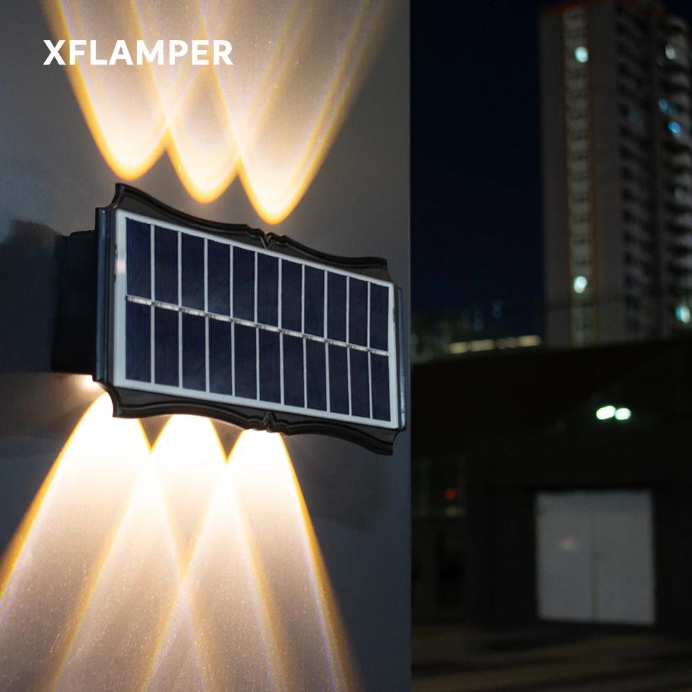 Lampes solaires d'extérieur Super lumineuses, pour jardin, haut et bas, blanc chaud, étanche, pour c