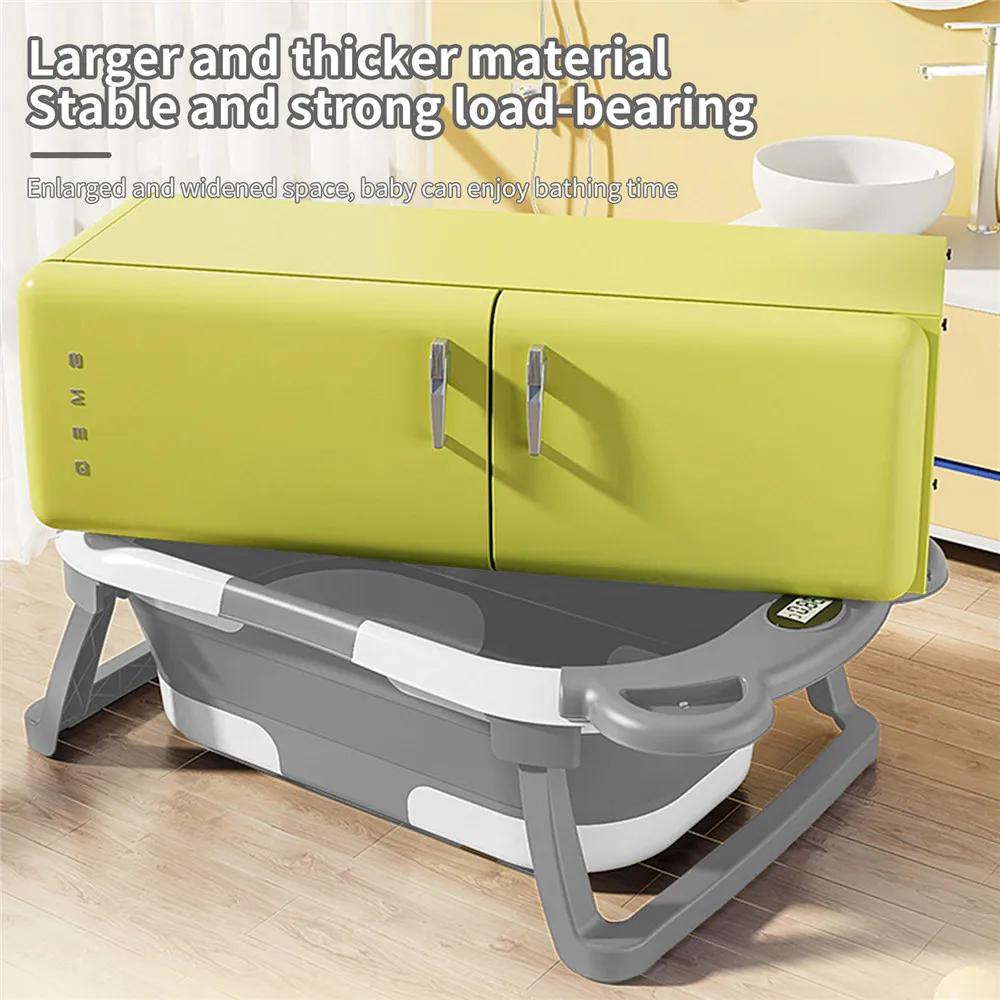 Baignoire pliable antidérapante en silicone pour bébé avec détection de température en temps réel po