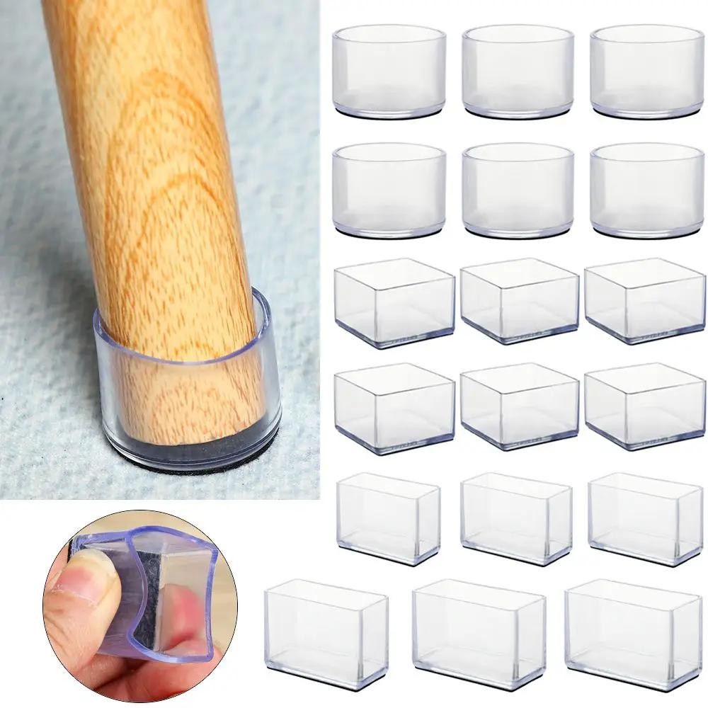 Coussinets en Silicone transparents pour pieds de Table et de chaise, capuchons en PVC, couvre-pieds