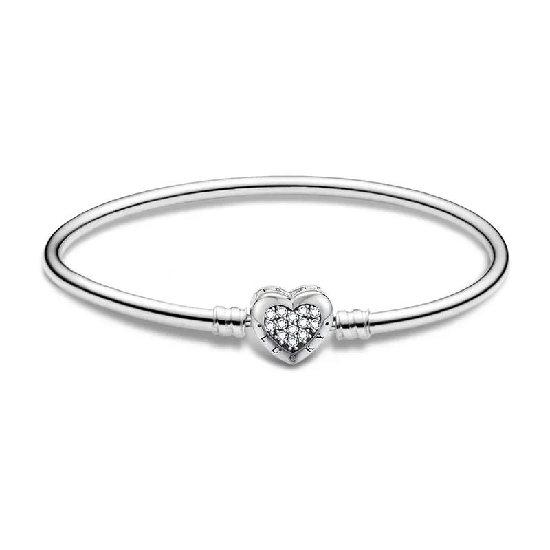 Bracelet en argent sterling 925 personnalisé, simple, en forme de cœur, à griffes, pour la fabricati