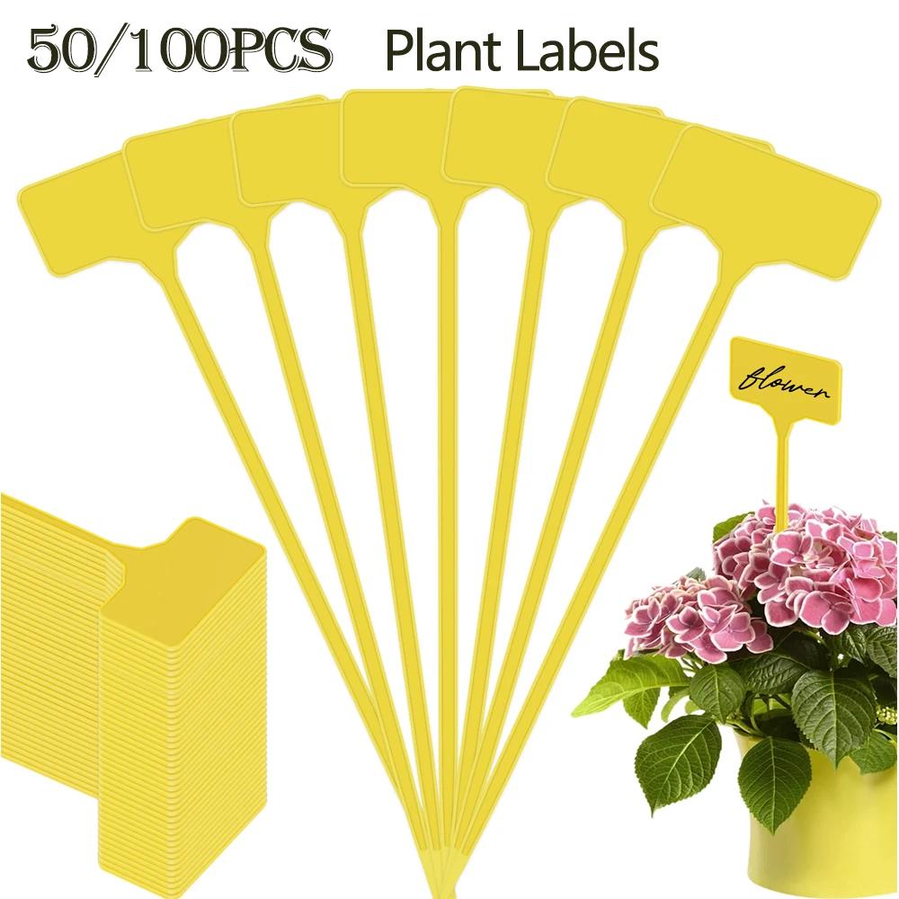 Étiquettes de plantes de jardin en plastique, étanches, de Type T, réutilisables, avec nom de plante