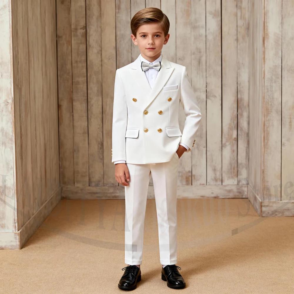 Costume Chic pour Garçons, Ensemble 2 Pièces Élégant à Double Boutonnage et Revers Pointus, Idéal po