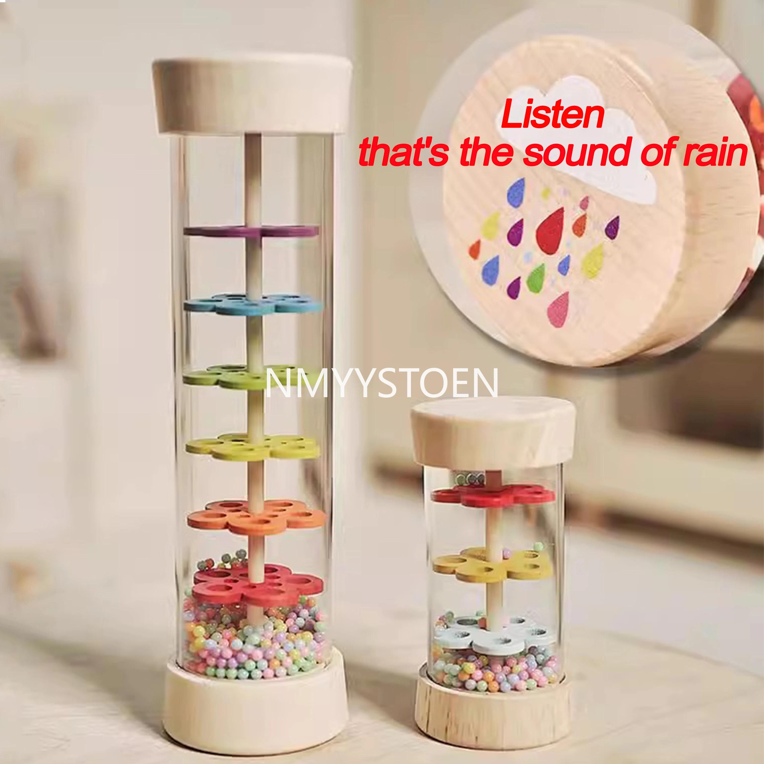 Bébé en bois pluie son tuyau Simulation pluie son en bois jouet cadeau sablier amusant musique Shake