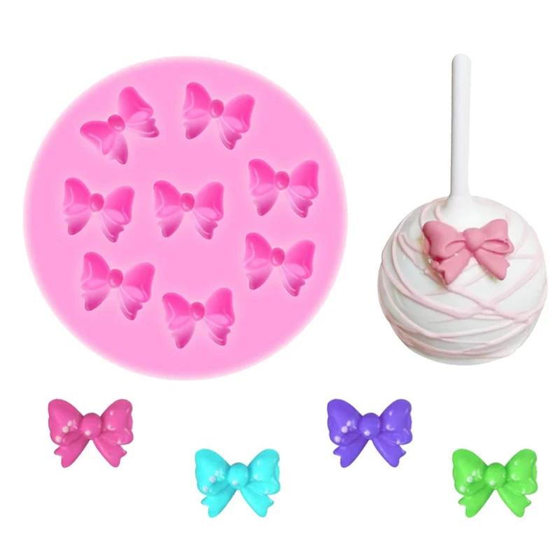 Mini nœuds en Silicone, moules à Fondant, bonbons, gâteaux au chocolat, accessoires Pop, Cakepop, dé