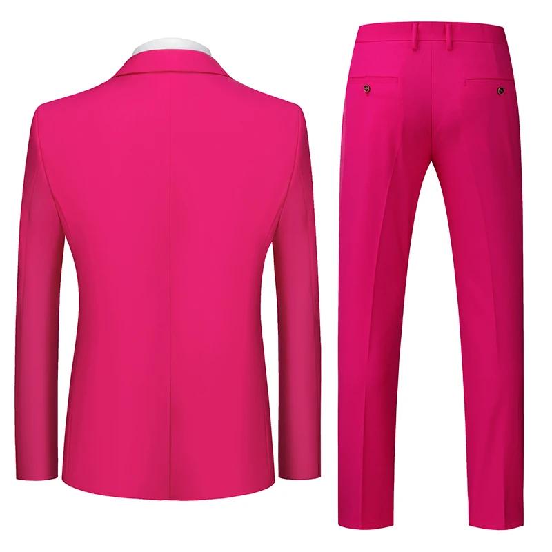 Veste de costume deux pièces Orange pour hommes, taille asiatique, coupe cintrée avec pantalon, ense