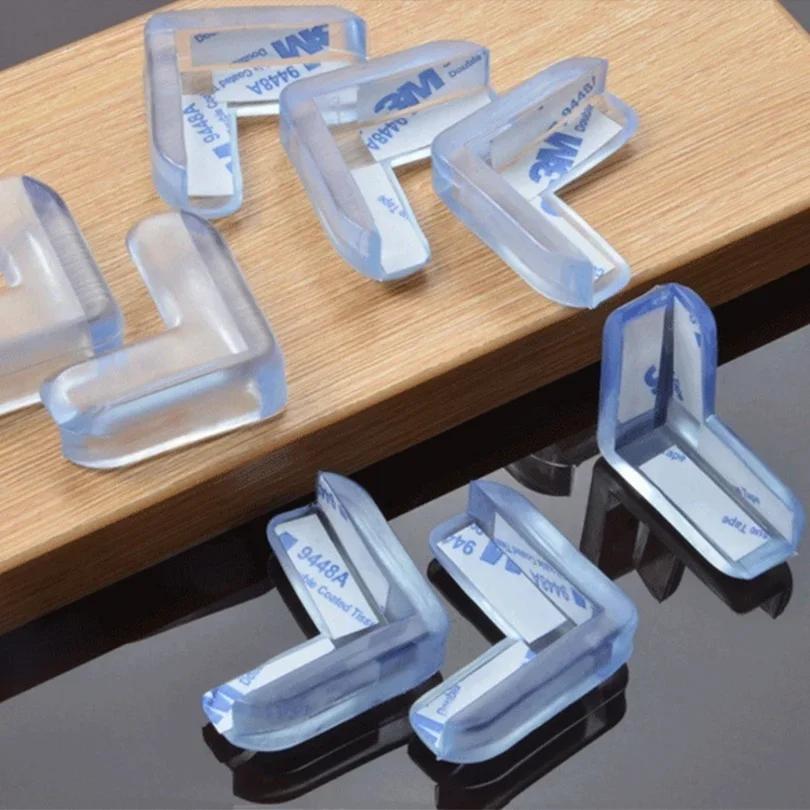 Protecteur de sécurité Transparent en Silicone pour enfants, 4 pièces, couverture de Protection d'an