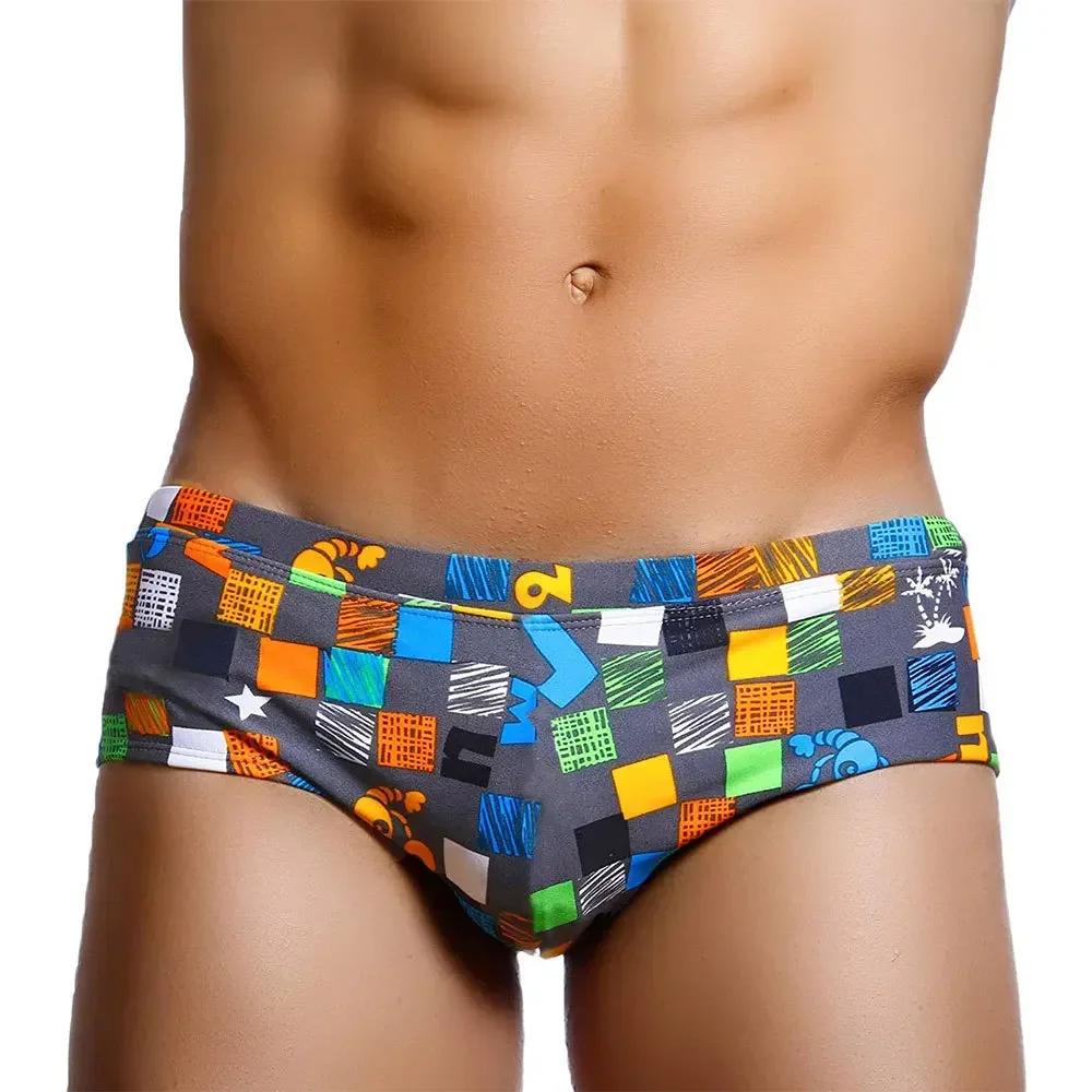 Sexy été hommes maillots de bain maillots de bain carré Graffiti Surf maillot de bain Boxer slips Bi