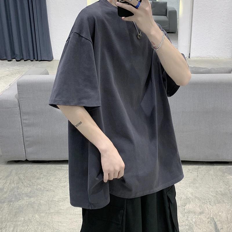T-Shirt à Manches Courtes et Col Rond pour Homme, Vêtement en Coton, Style Hip Hop, Streetwear, Coul