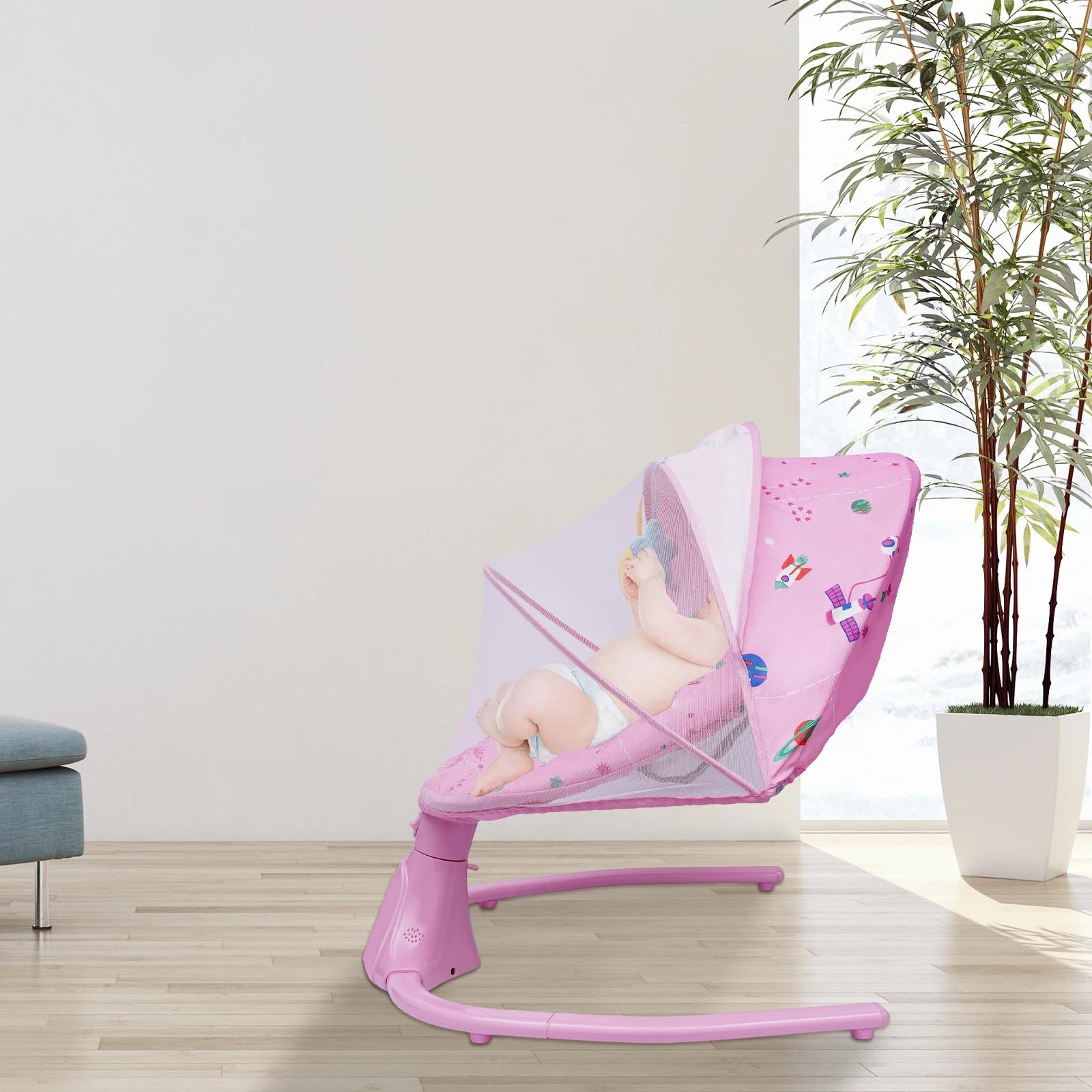 Balançoire réglable pour bébé – Télécommande, 4 vitesses de balançoire, coussin confortable pour nou