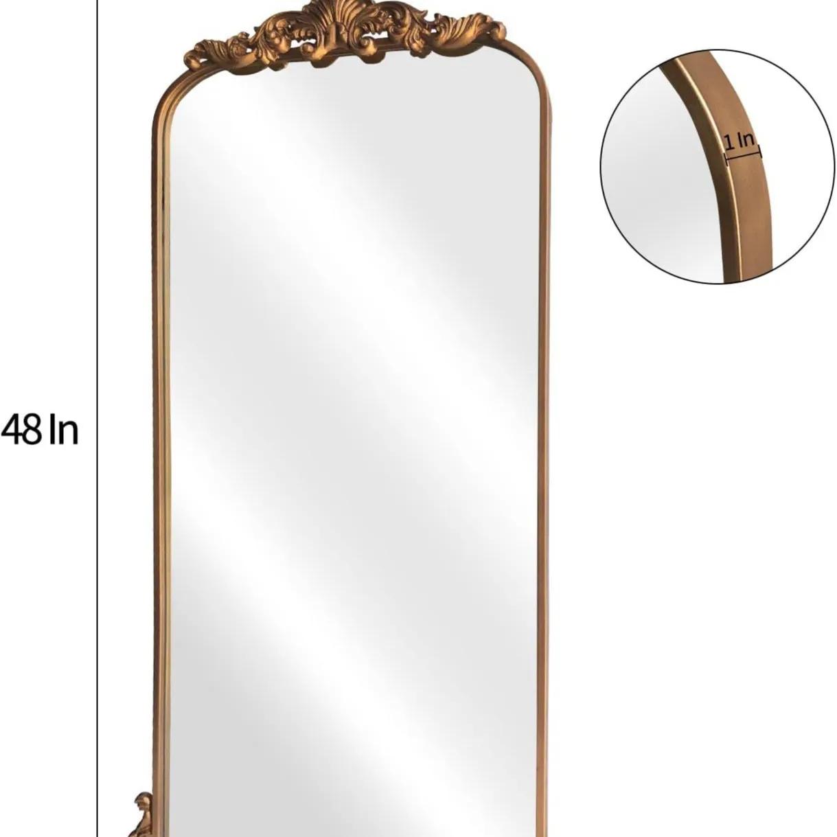 Miroir de maquillage vintage français sculpté, mural ou sur pied, pour dressing, de luxe léger, plei