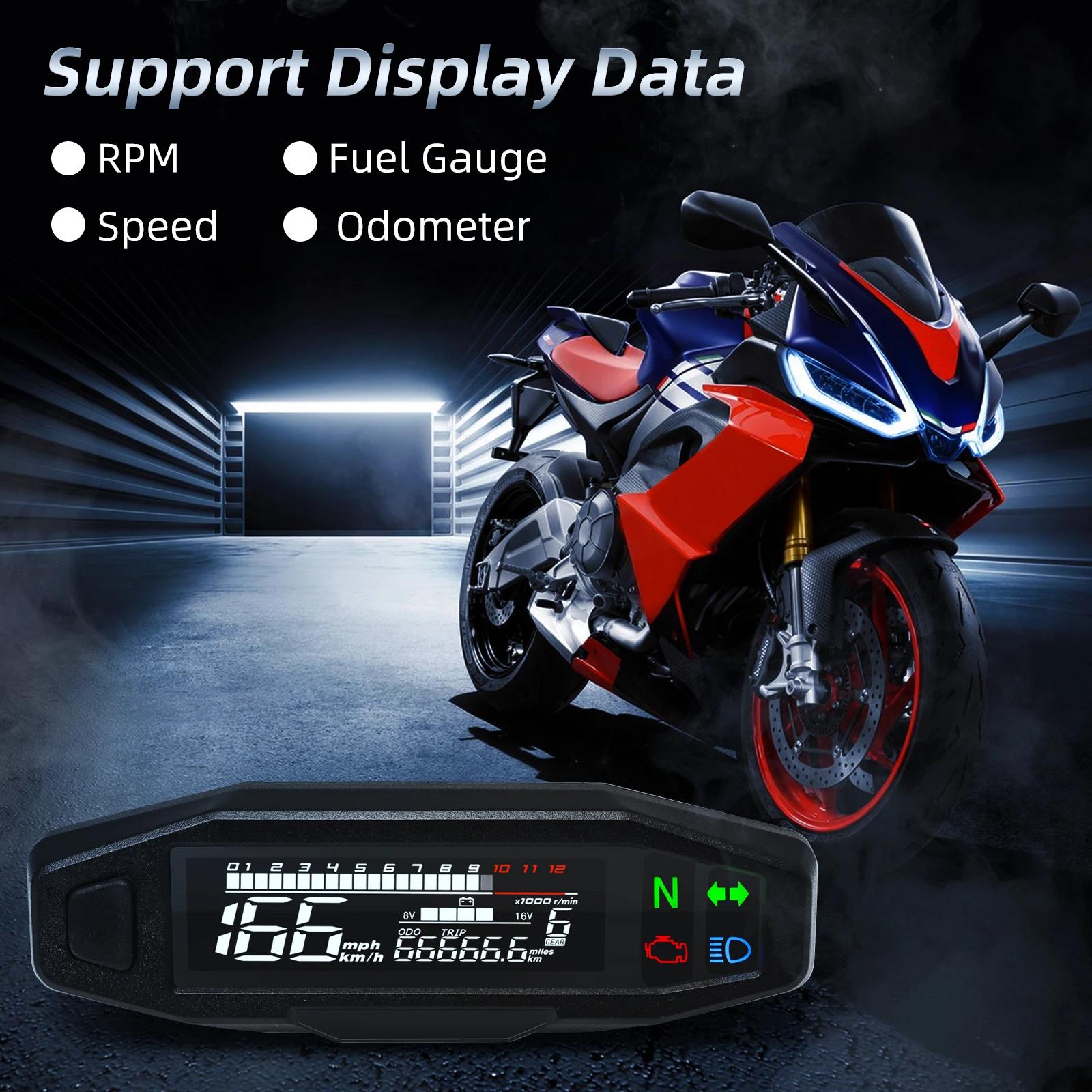 Compteur de vitesse GPS universel pour moto, tableau de bord numérique, tachymètre avec clignotant, 