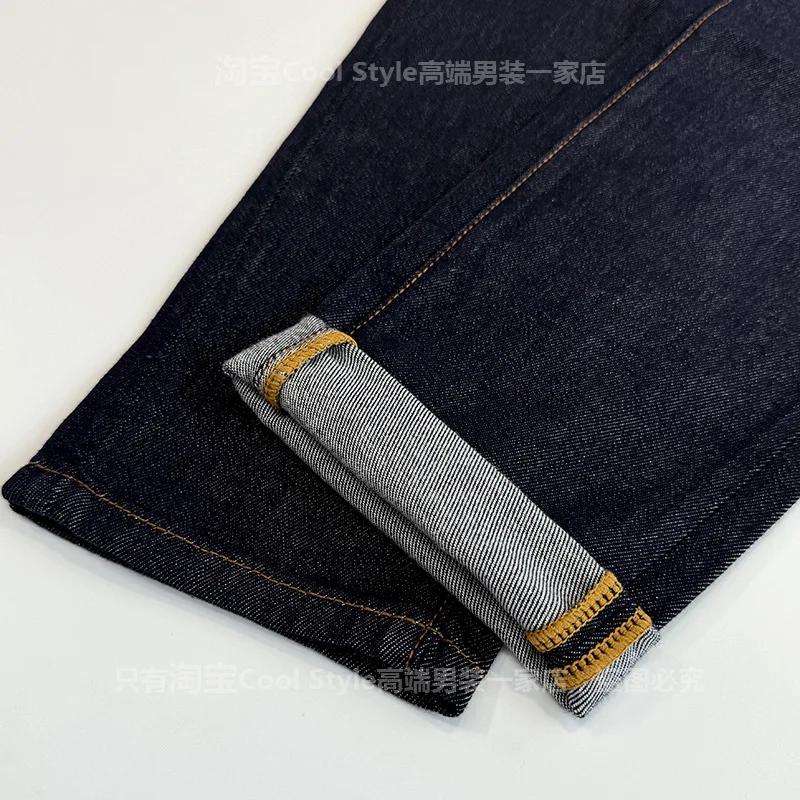 Jean léger de luxe pour hommes, tendance, haut de gamme, coupe cintrée, petits pieds, polyvalent, él
