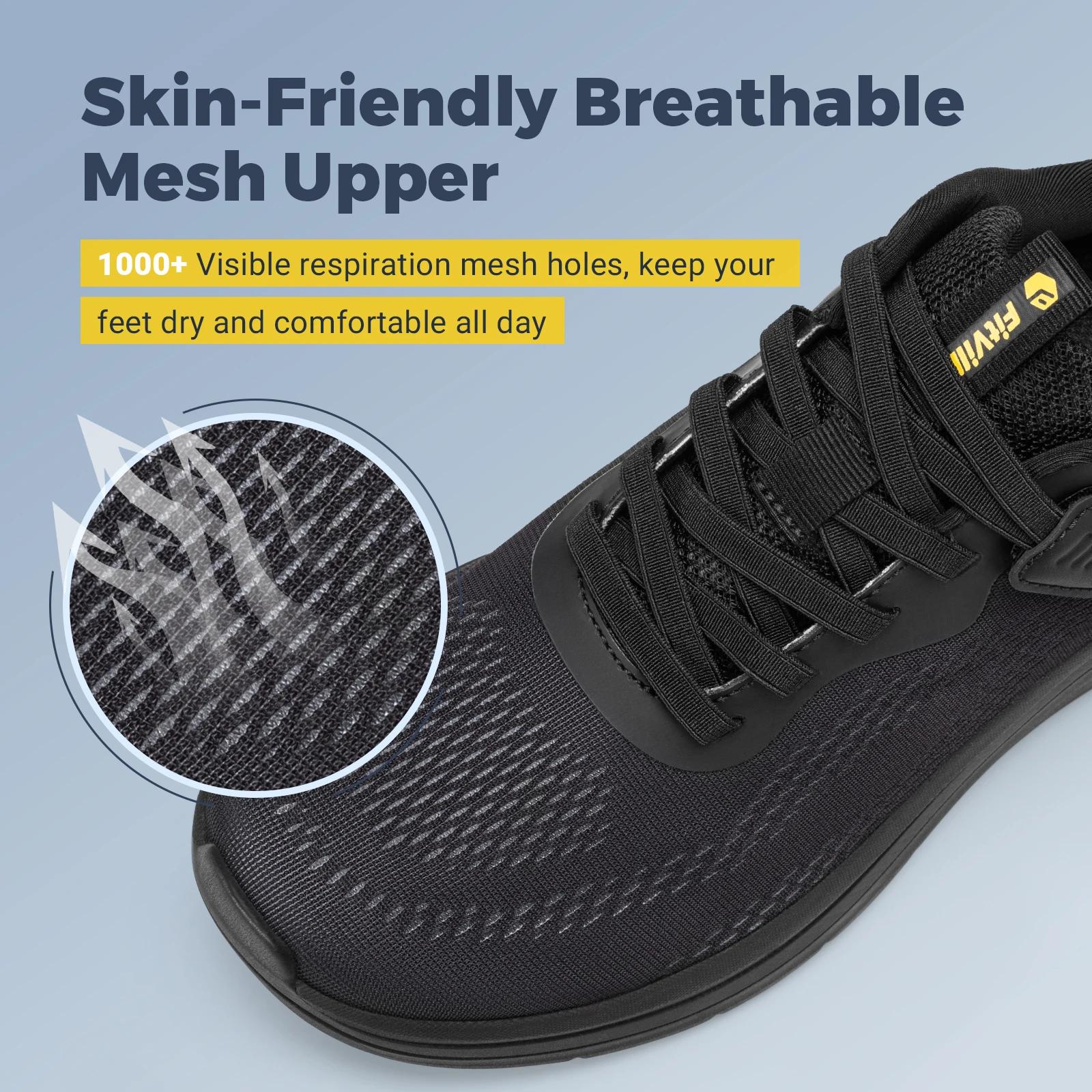 FitVille – chaussures de marche larges pour hommes, chaussures de course légères, baskets avec souti