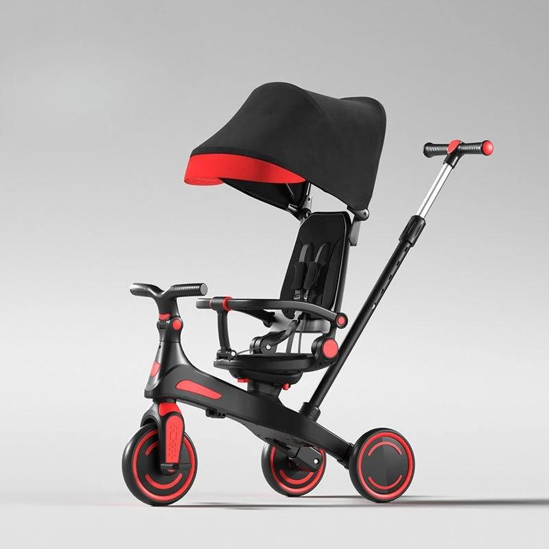 Poussette Trike pour bébé, siège pliable et réversible, conception Anti-basculement, cadre en Fiber 