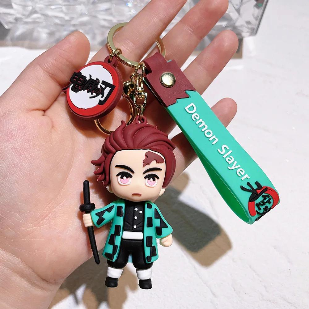 Porte-clés lame de fantôme Demon Slayer Kimetsu No Yaiba, pendentif de sac mignon, clé de voiture, c