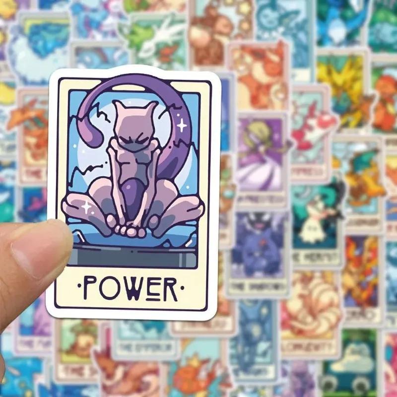60 autocollants uniques Pokémon Tarot, imperméables, mignons, de dessin animé, pour coque de télépho