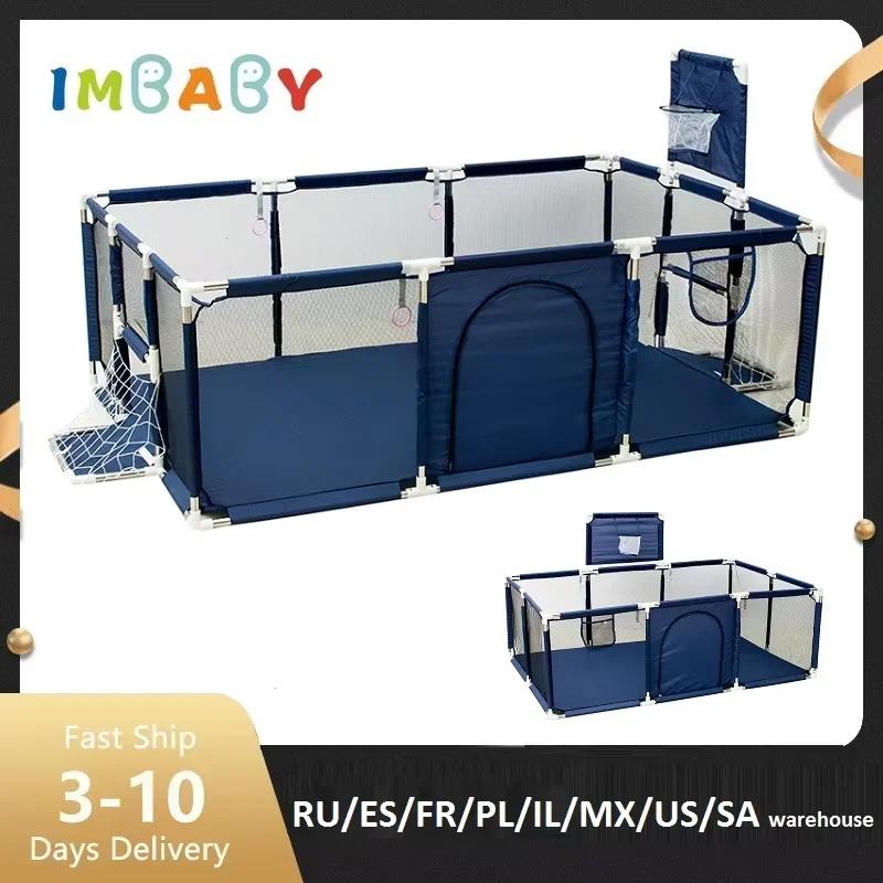 IMBABY parc bébé avec cadre de basket corralito pour bébés aire de jeux intérieure pour bébé parc mu