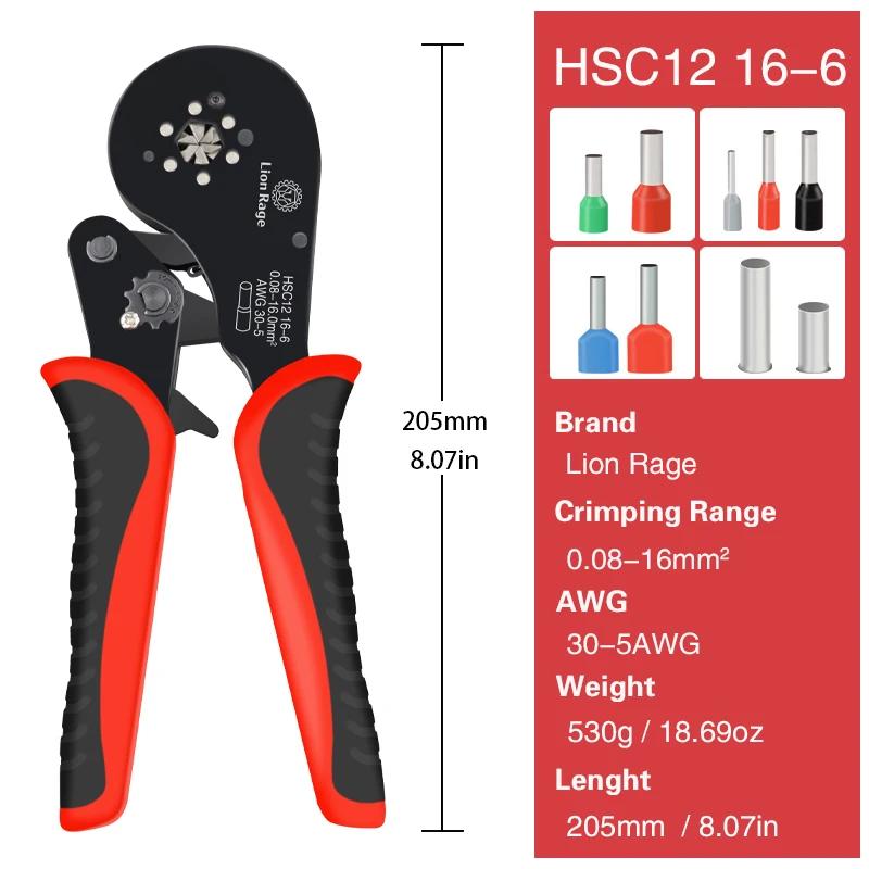 Outil de sertissage de virole HSC12 16-6, Mini pince à bornes tubulaires pour bornes de grande taill