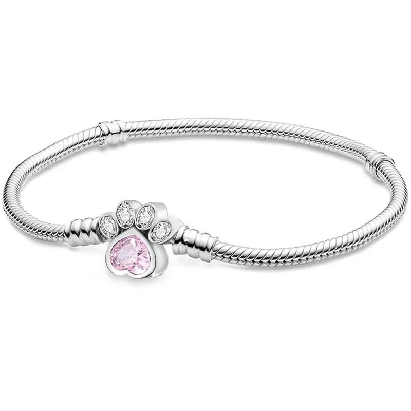 Bracelet en argent sterling 925 personnalisé, simple, en forme de cœur, à griffes, pour la fabricati