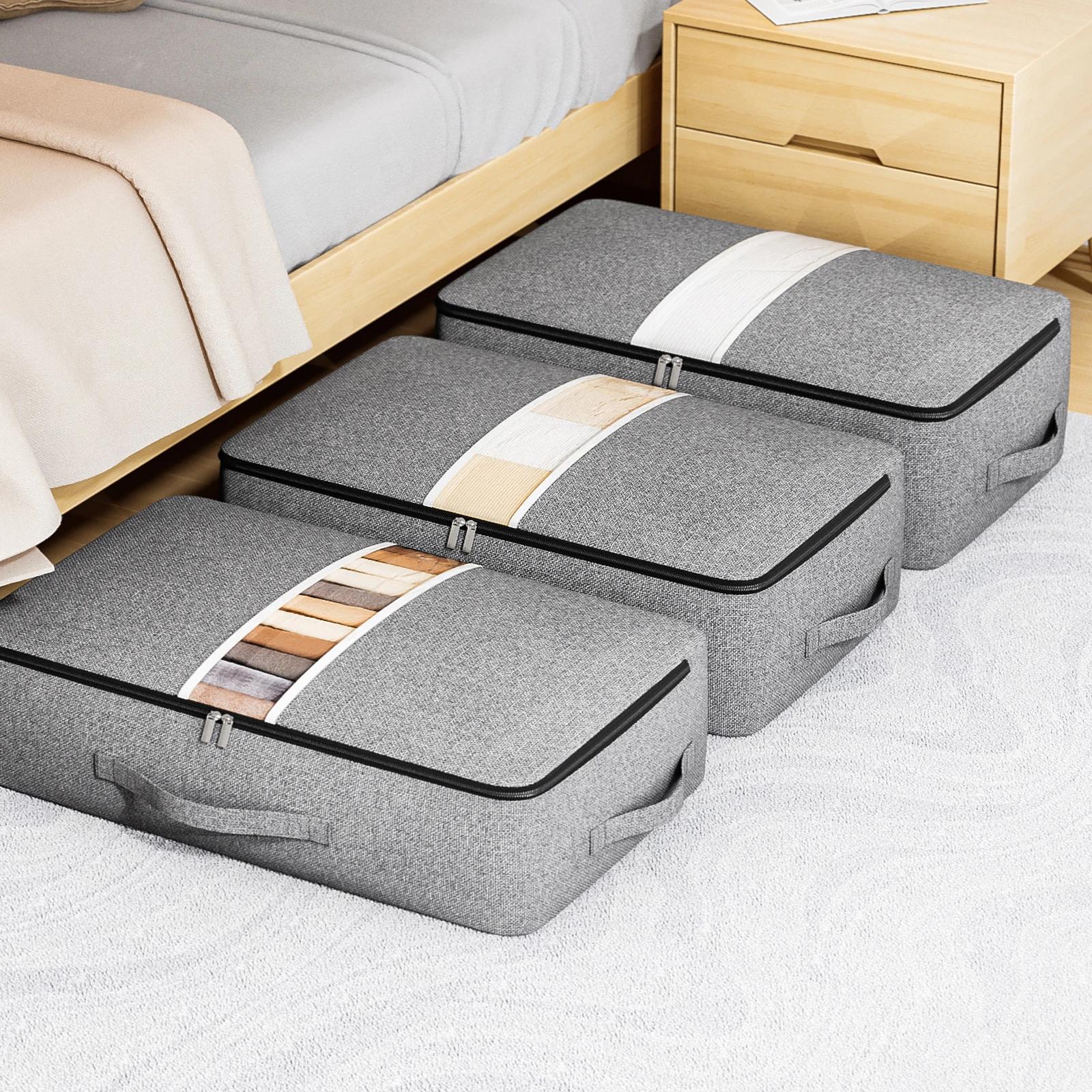 Grand sac de rangement pour fond de lit, 1 pièce, organisateur de vêtements, organisateur pliable à 