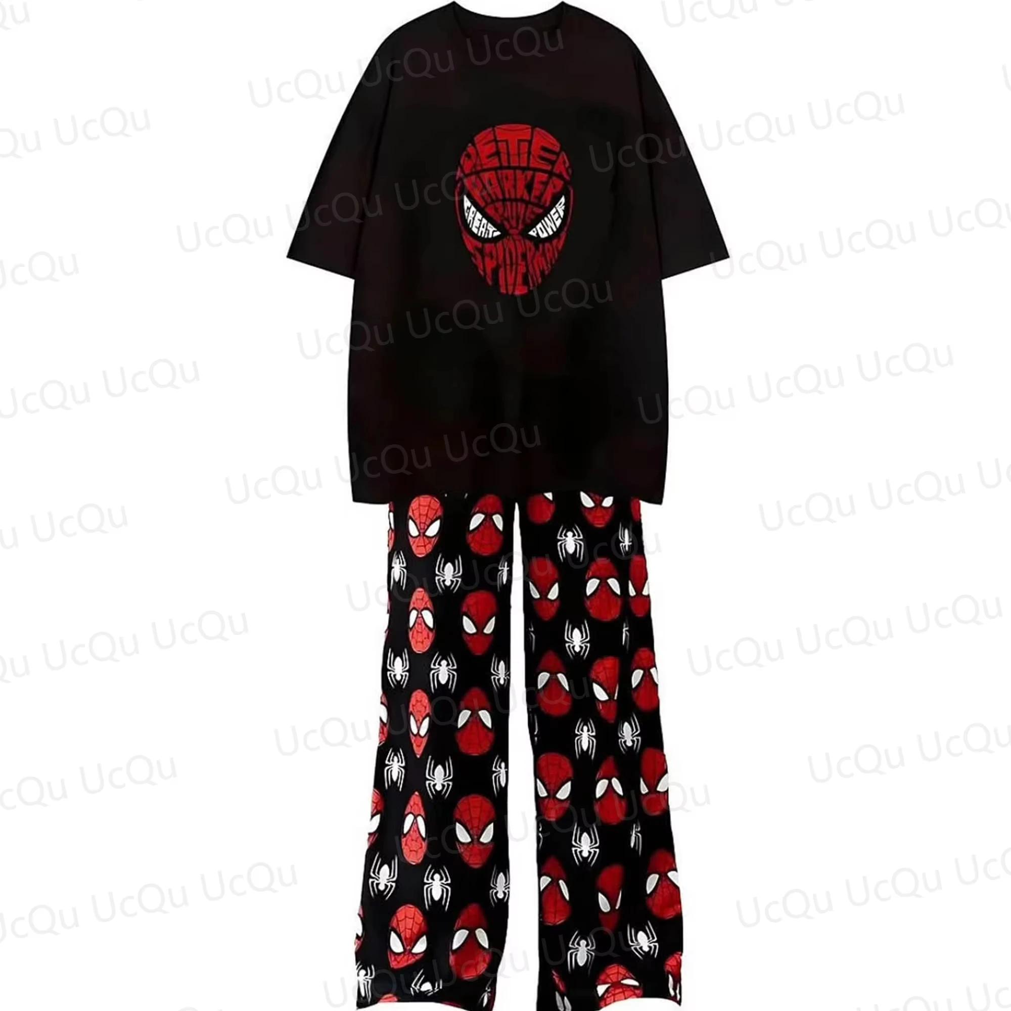 T-Shirt court avec pantalon de pyjama, costume surdimensionné pour adultes/enfants, tenue de Couple,