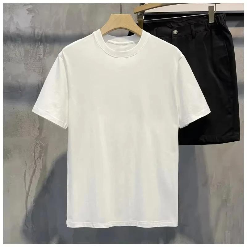 Nouveau T-shirt Homme Col Rond Manches Courtes 100% Coton Lourd Tendance Été 2026 – Imprimé Décontra