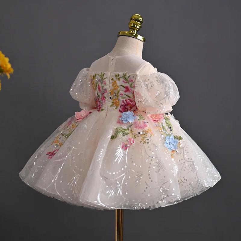 Robe de bal de princesse pour filles d'honneur, robe mignonne pour enfants pour anniversaire, specta