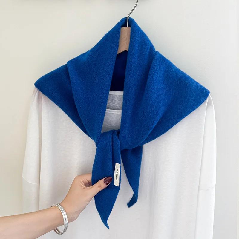 Écharpe tricotée 100% laine pour femme, écharpe chaude d'hiver, couleur unie brillante, châle épais,
