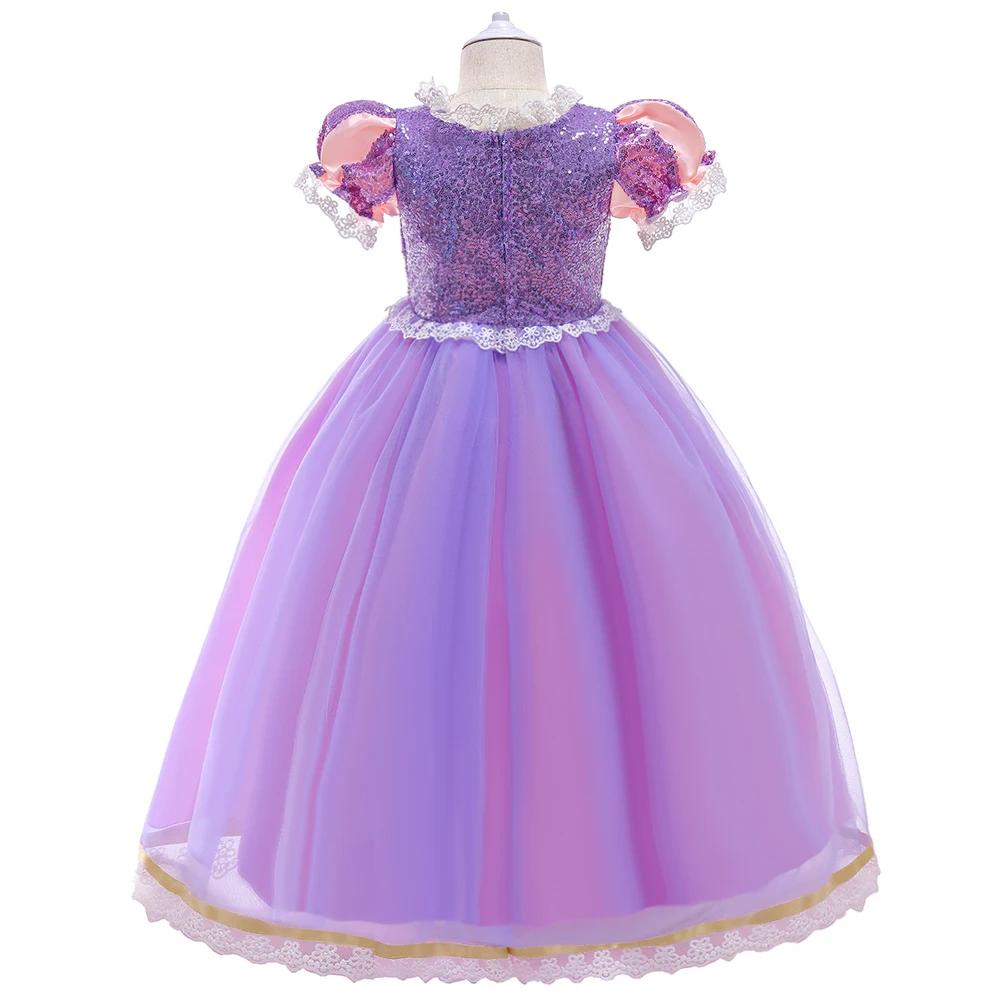 Costume Raiponce Cosplay Halloween Carnaval - Robe Princesse Anniversaire Noël Mariage Enfant