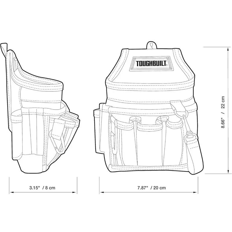 TOUGHBUILT-Poudres d'électricien portables, degré d'usure, ceinture rembourrée souple, sangle initié