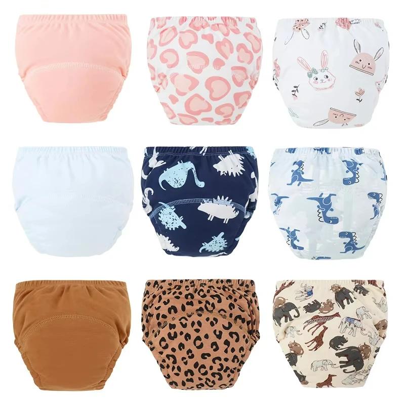 Ensemble de couches et pantalons pour bébé, pantalons d'entraînement imprimés de dessins animés pour
