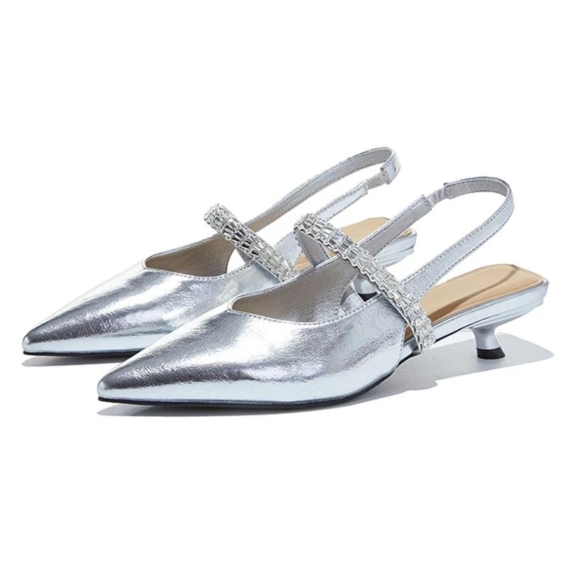 Sandales fermées à talon aiguille et bout pointu pour femme, style Mary Jane, grande taille, avec br