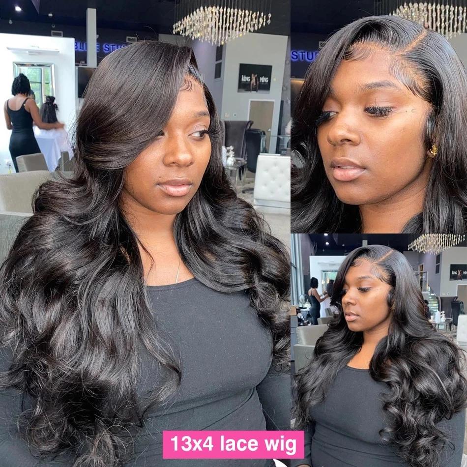 Perruque Lace Front Wig Body Wave Brésilienne Naturelle, Cheveux Sans Colle, HD, 13x4, 13x6, 28 30 3