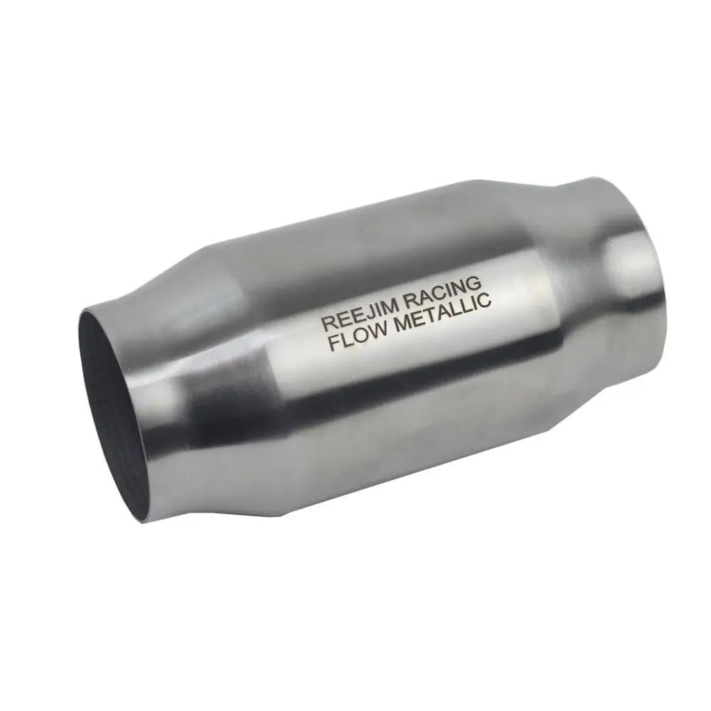 Convertisseur catalytique à haut débit 4" x 8" - Substrat métallique 200 cellules/cpsi - 2,5"/3" ent
