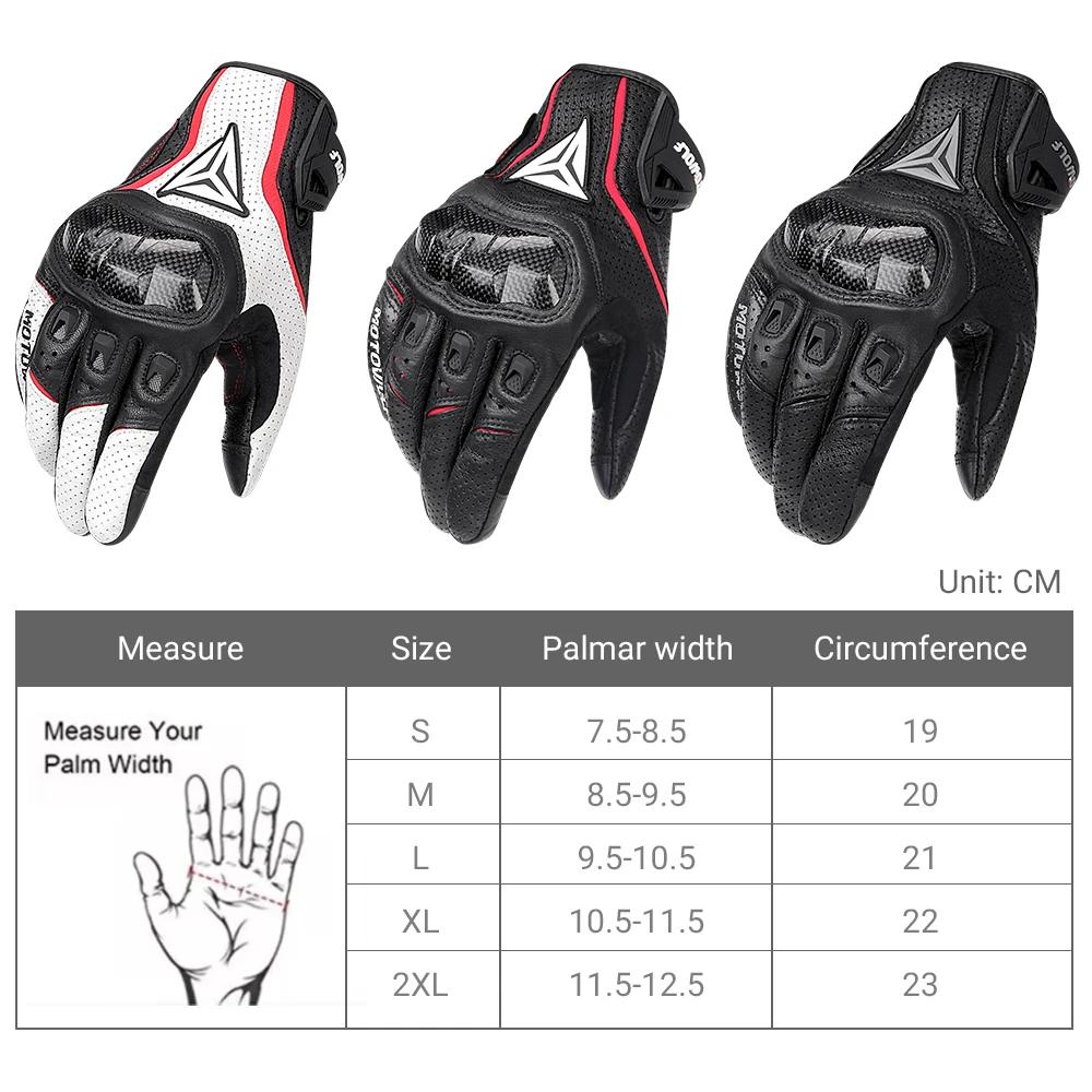 Gants de Moto en Fiber de carbone, cuir de vache, gants de Motocross, équipement de protection antid