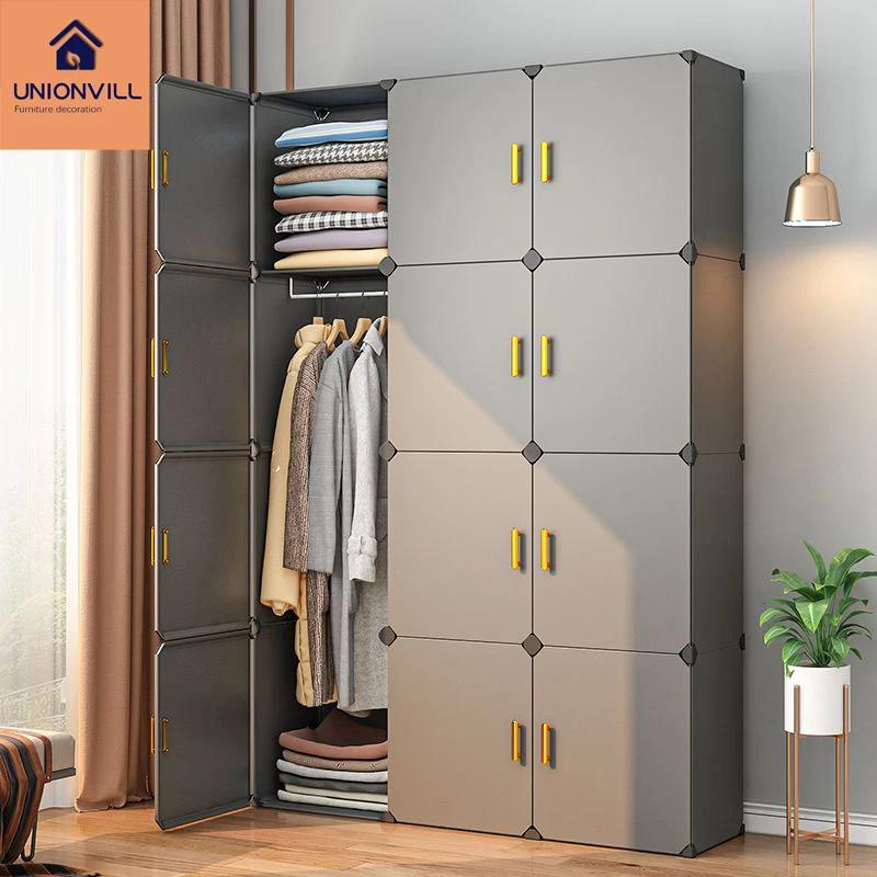 Armoires pliables en plastique, armoire simple, assemblage de vêtements, armoires robustes, commodes
