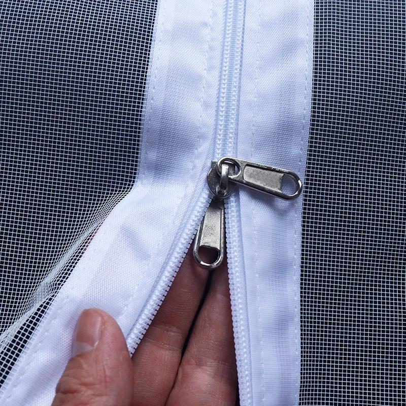 DTGJ-Moustiquaire Fenêtre avec Fermeture Éclair, Écran de Porte Blanc, Taille Personnalisée, Maille 